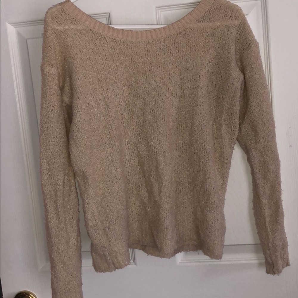 cream scoop neck sweater